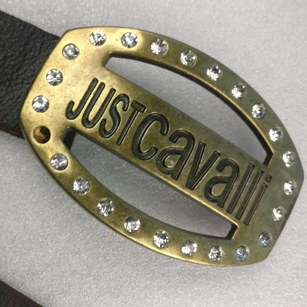 450cad Italian luxury ROBERTO CAVALLI full Leather chunky Diamond Bling belt 47" - Picture 6 of 8